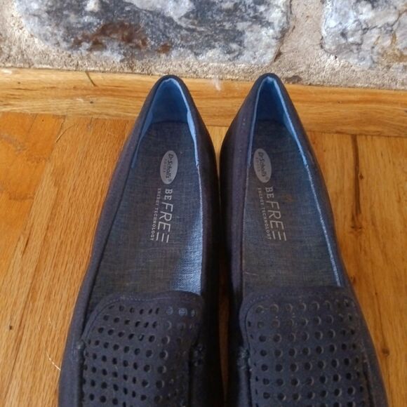 Dr. Scholl's black leather loafer suede work comfort foot bed - Picture 7 of 9